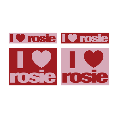 i heart rosie’ box logo sticker set