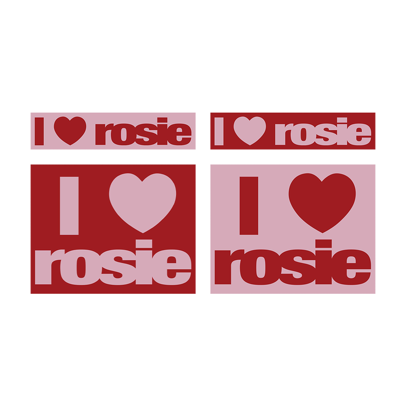 i heart rosie’ box logo sticker set